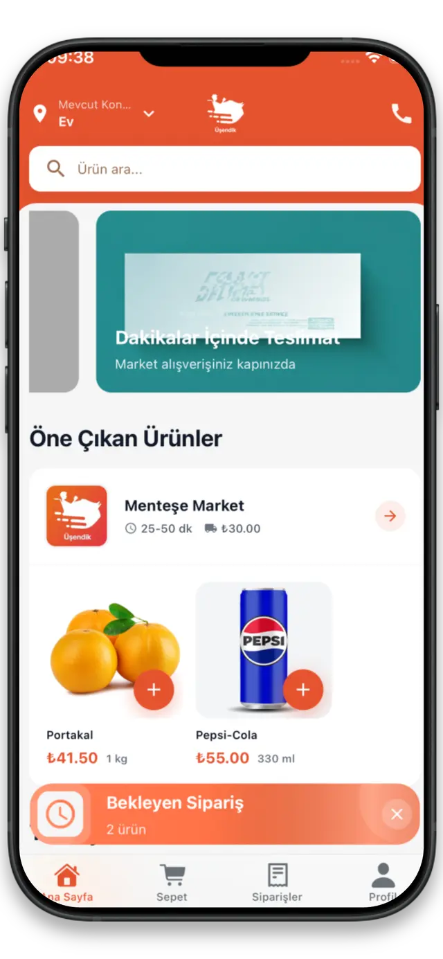 Üşendik Uygulama Ekranı